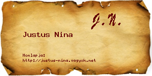 Justus Nina névjegykártya